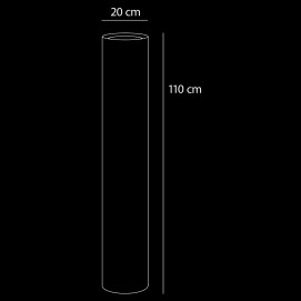 Grand lampadaire cylindrique en Plexiglas - Dimensions