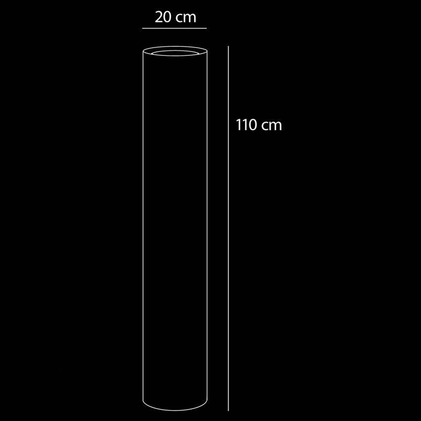 Grand lampadaire cylindrique en Plexiglas - Dimensions