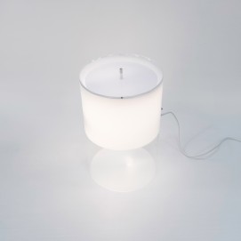 Lampe de bureau en Plexiglas transparent et opale et disque lumineux