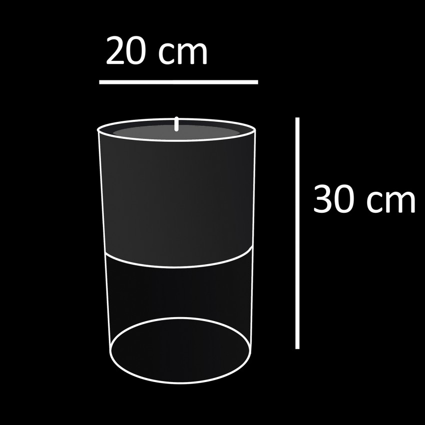 Lampe cylindrique en Plexiglas transparent et opale - Dimensions