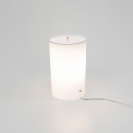 Lampe d'appoint cylindrique et disque lumineux en Plexiglas