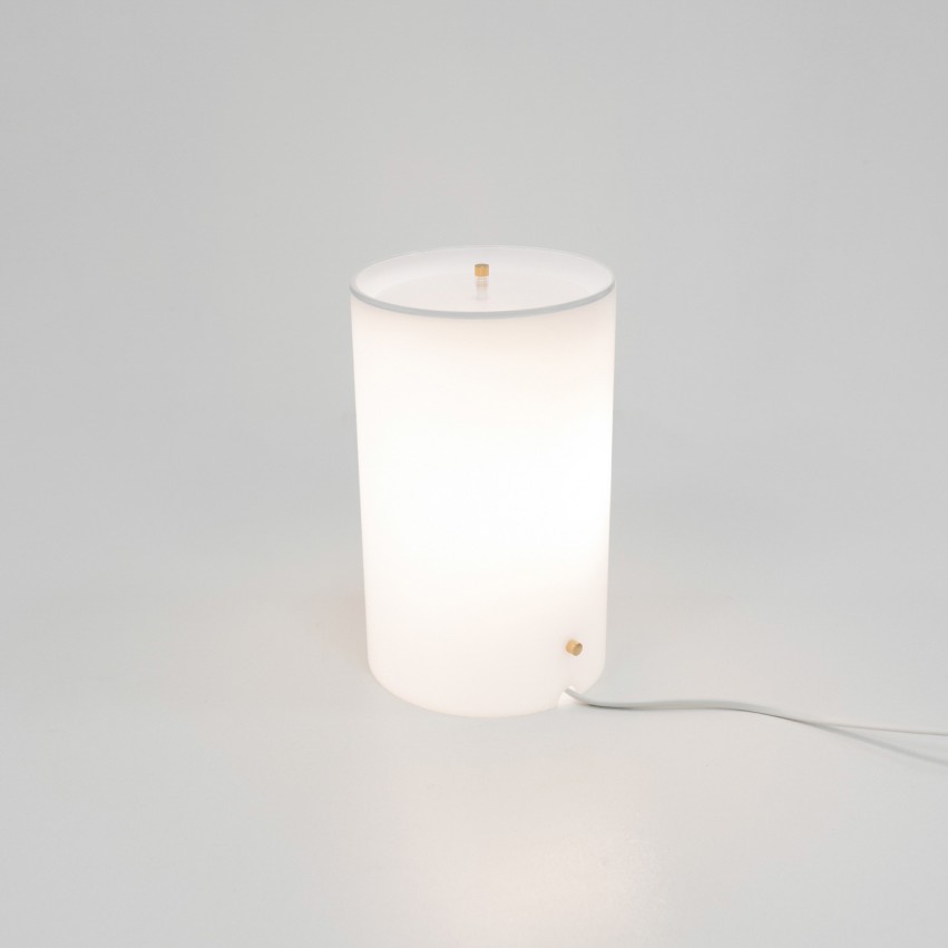 Lampe d'appoint cylindrique et disque lumineux en Plexiglas