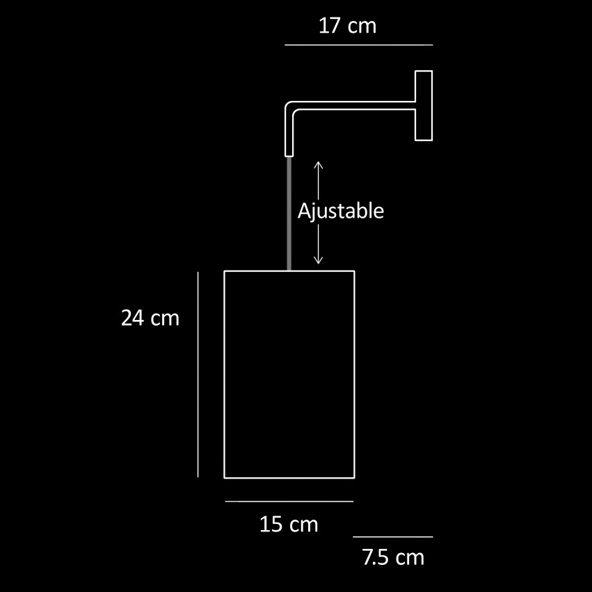 Applique potence cylindre en Plexiglas